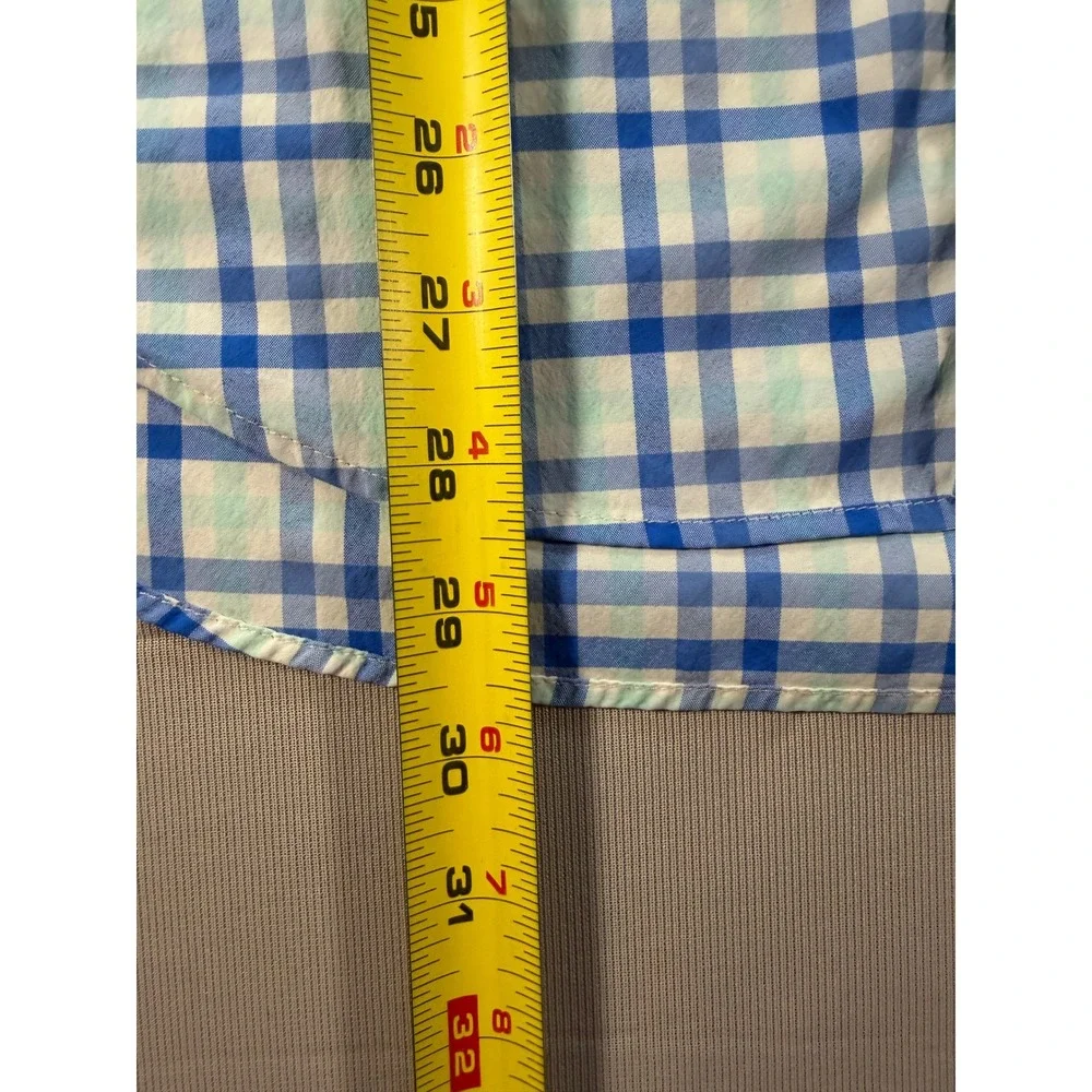 Vineyard Vines Performance Murray Shirt Mens M Classic Fit Blue Gingham 1W1820